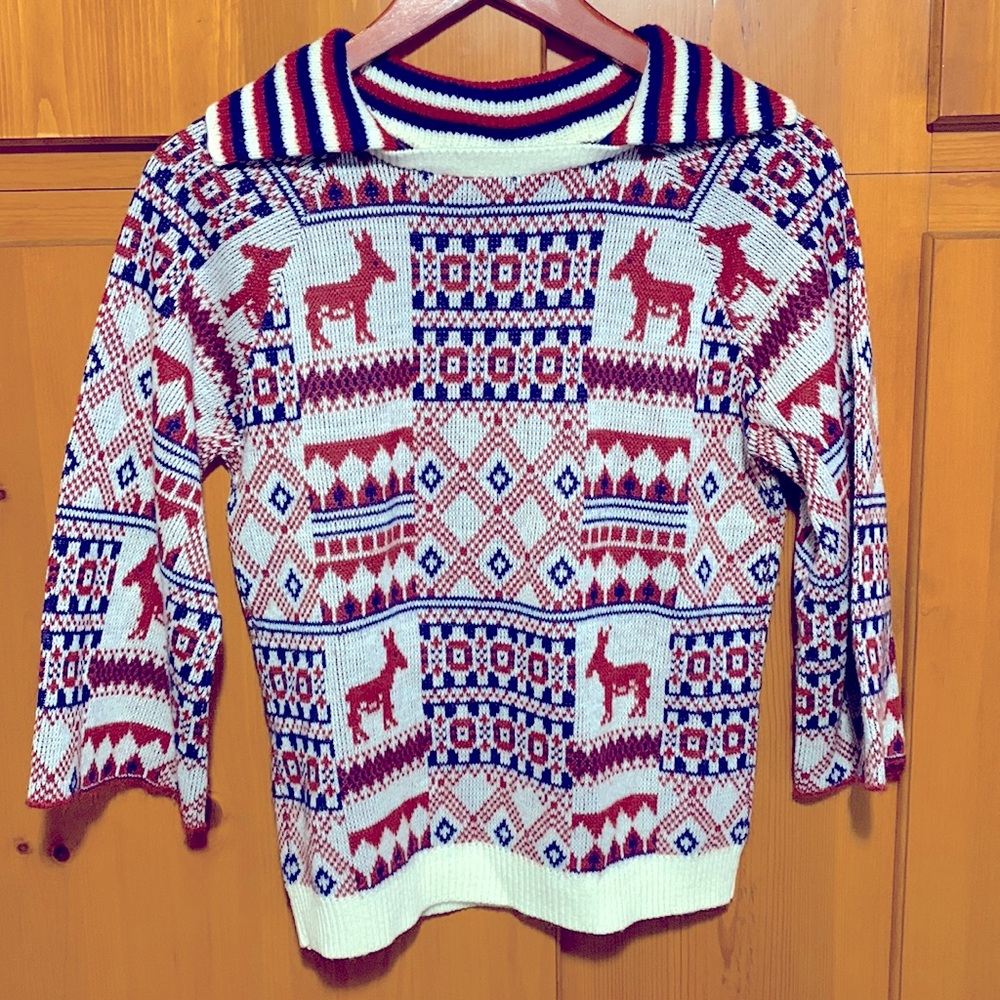 Bobbi Ann of Boston |Handmade Red White & Blue Collared 3/4 Sleeve Vintage Shirt